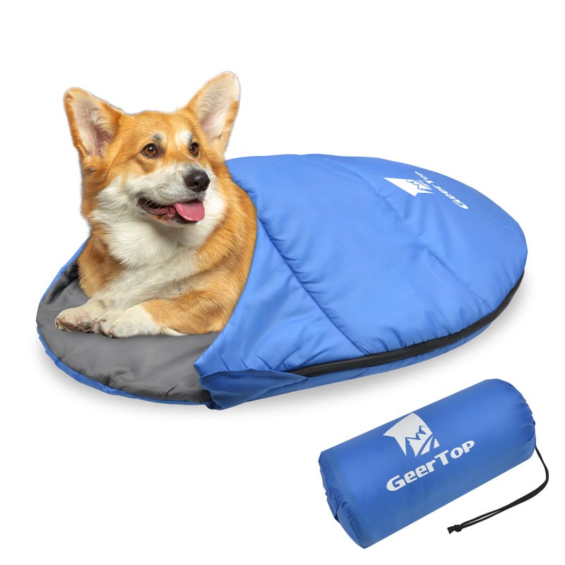 GEERTOP Dog Sleeping Bag Durable Packable Pet Sleeping Bed Comfortable Washable, Portable Pet Bed for Cats and Small Dogs - Dog Bed for Camping Hiking Cottage Beach - Image 1